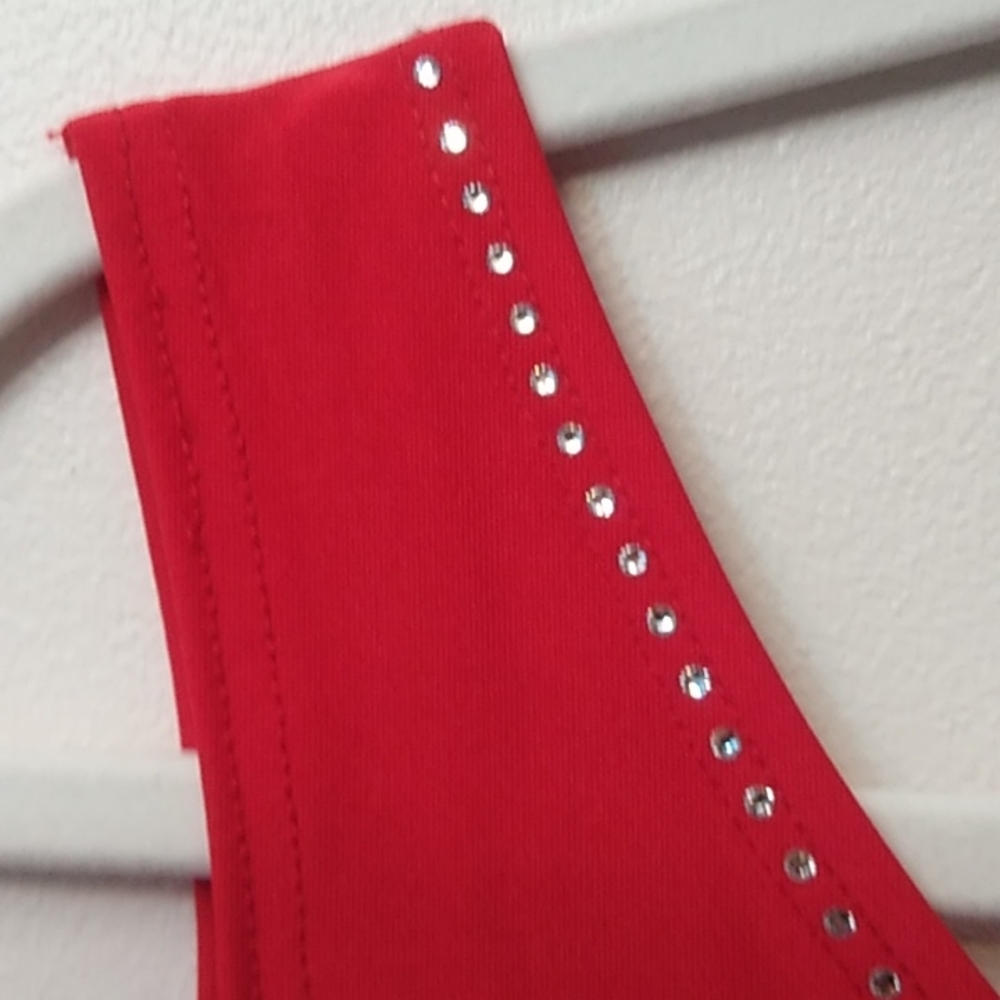Kleids Rhinestone Tank Top, Red, L - Picture 3 of 6